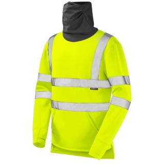 Leo Workwear SS06-Y COMBESGATE ISO 20471 Class 3 Snood EcoViz Sweatshirt Yellow